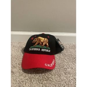 California Republic Baseball Cap Cali Bear Embroidered Hat Adjustable NWT